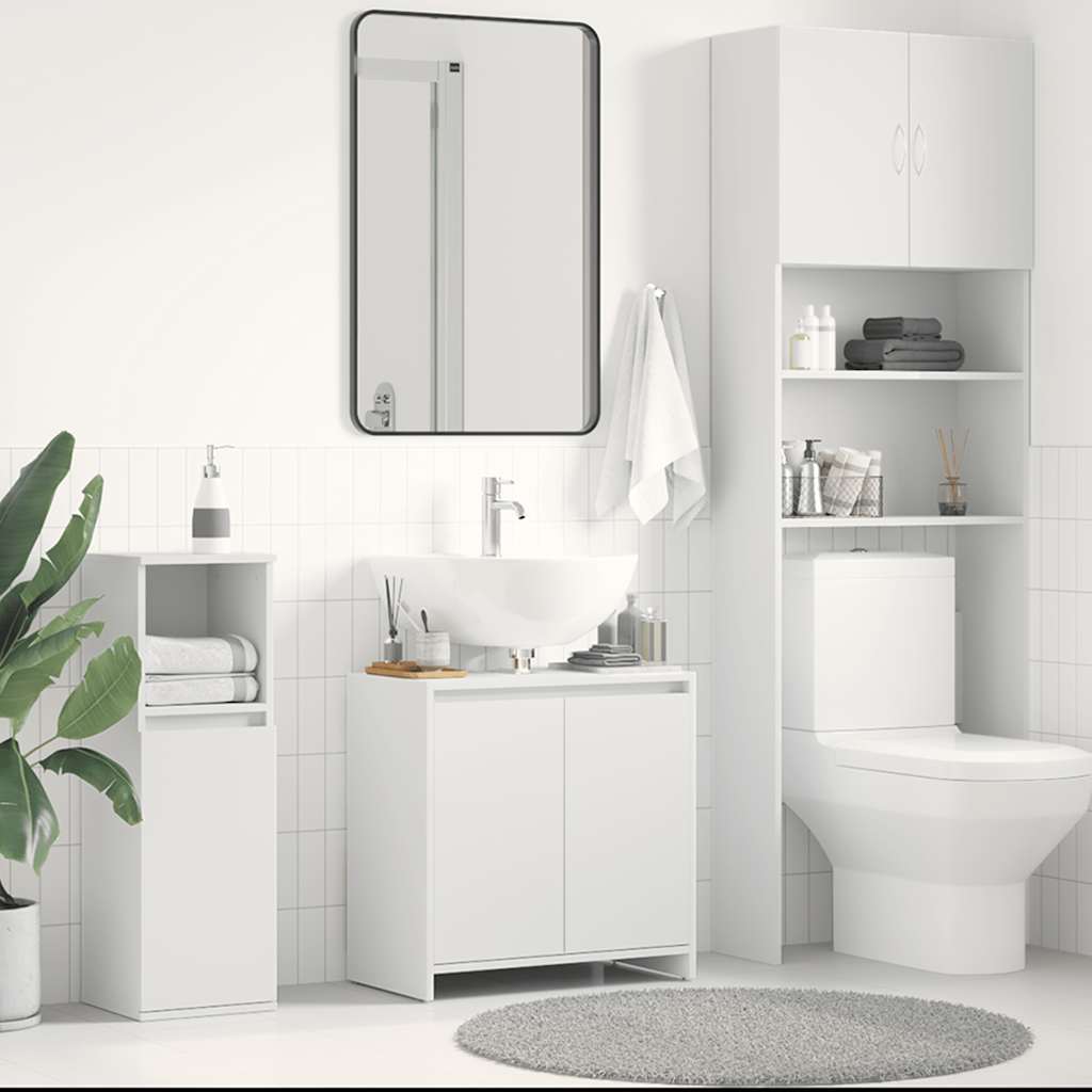 vidaXL badeværelsesskab 60x33x61 cm konstrueret træ hvid
