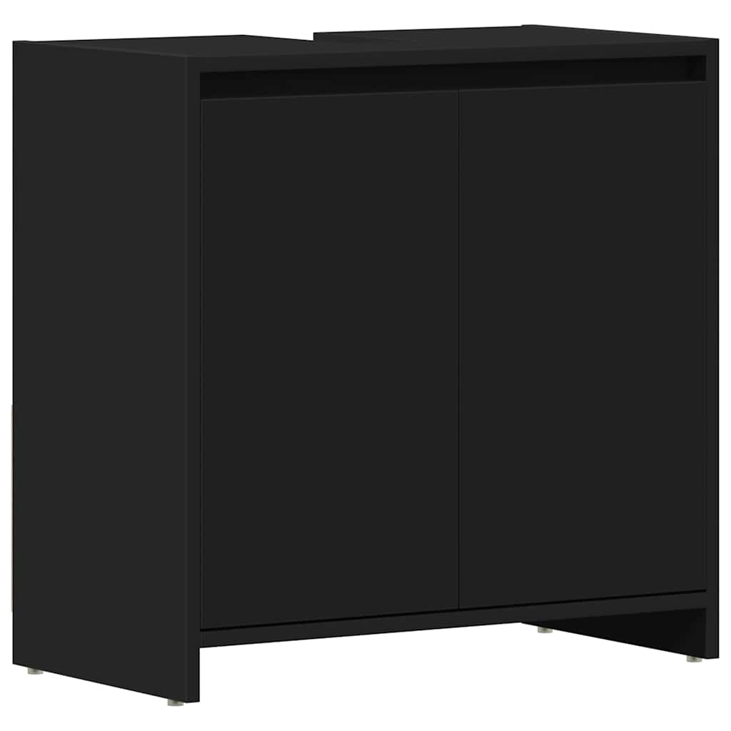 badeværelsesskab 60x33x61 cm konstrueret træ sort
