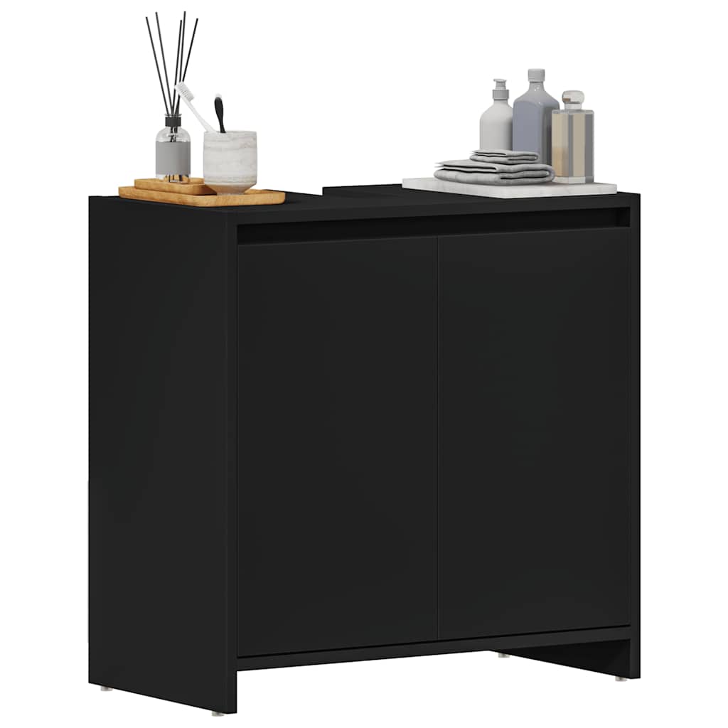 badeværelsesskab 60x33x61 cm konstrueret træ sort