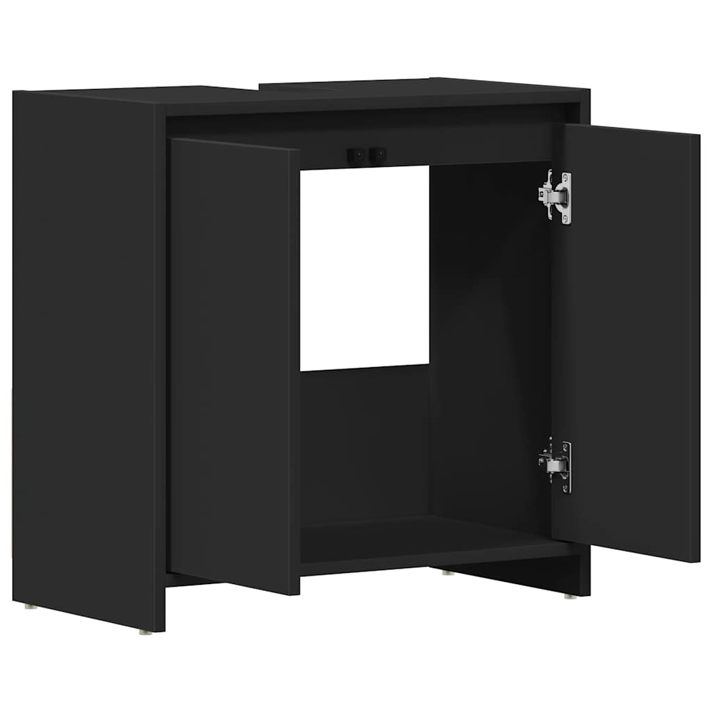 badeværelsesskab 60x33x61 cm konstrueret træ sort