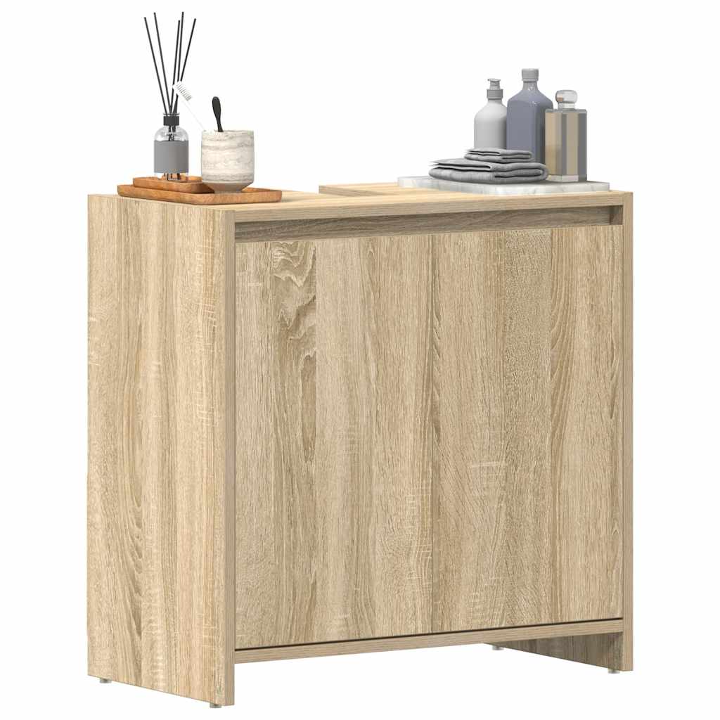 badeværelsesskab 60x33x61 cm konstrueret træ sonoma-eg