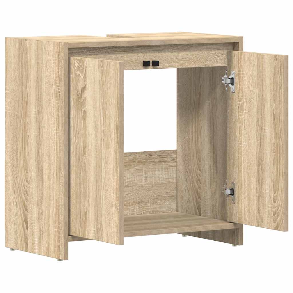 badeværelsesskab 60x33x61 cm konstrueret træ sonoma-eg