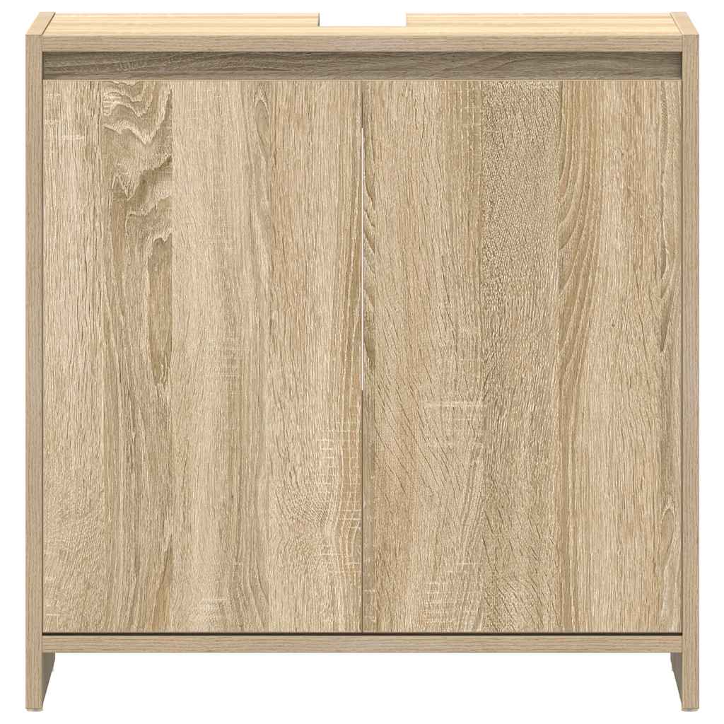 badeværelsesskab 60x33x61 cm konstrueret træ sonoma-eg