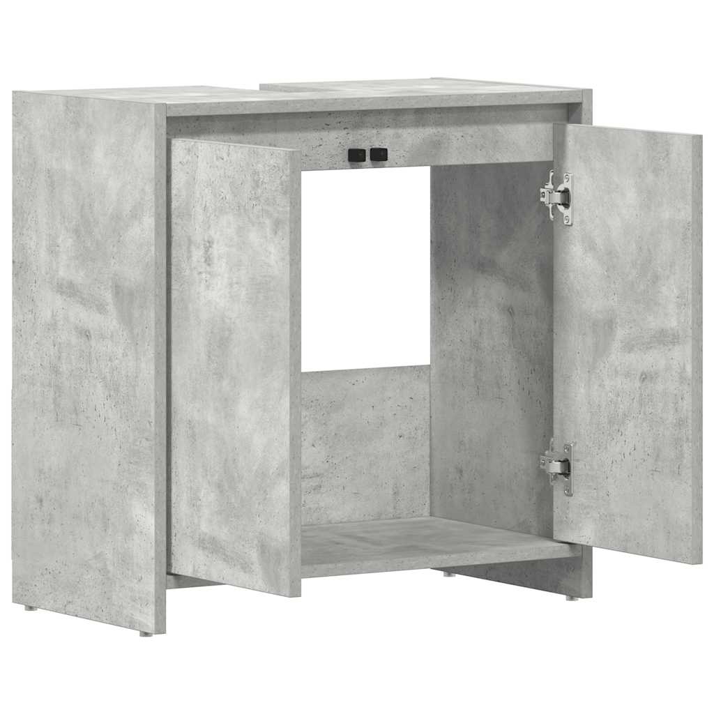 badeværelsesskab 60x33x61 cm konstrueret træ betongrå