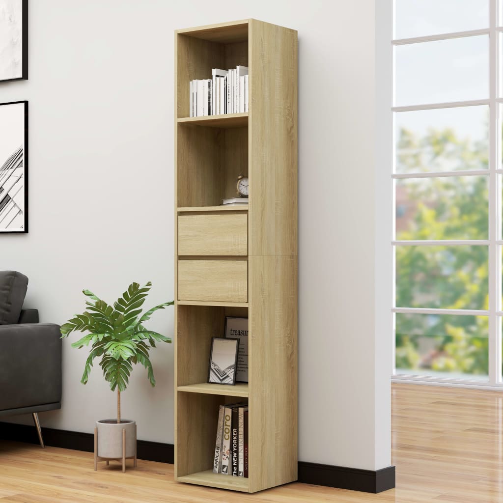 bogreol 36x30x171 cm konstrueret træ sonoma-eg billede