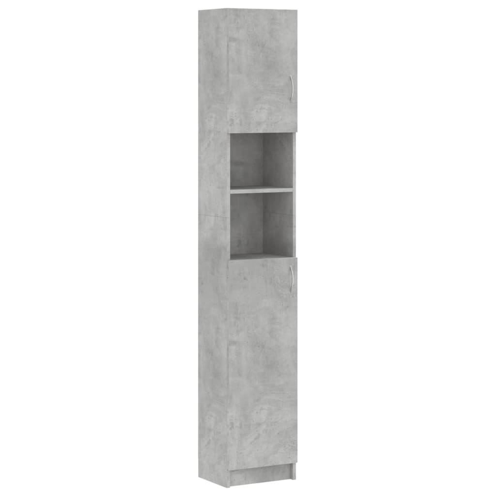 badeværelsesskab 32x25,5x190 cm konstrueret træ betongrå