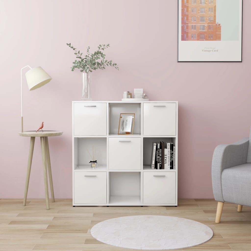 bogreol 90x30x90 cm konstrueret træ hvid