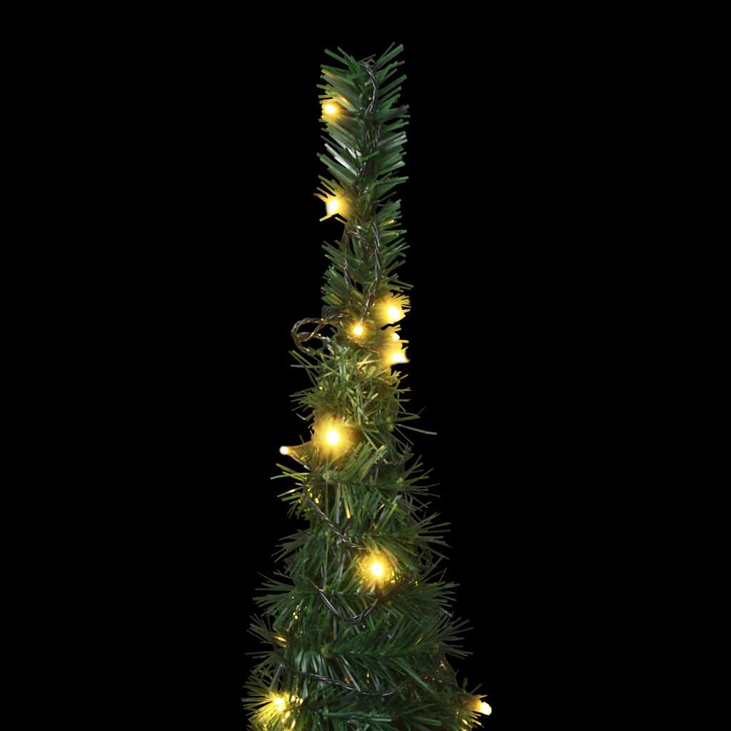 kunstigt pop op-juletræ med lys 150 cm grøn