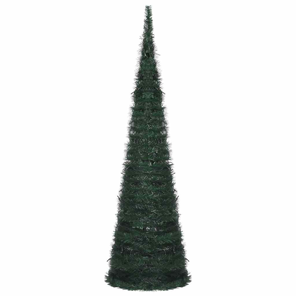 kunstigt pop op-juletræ med lys 150 cm grøn