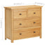 kommode 80x35x75 cm massivt egetræ