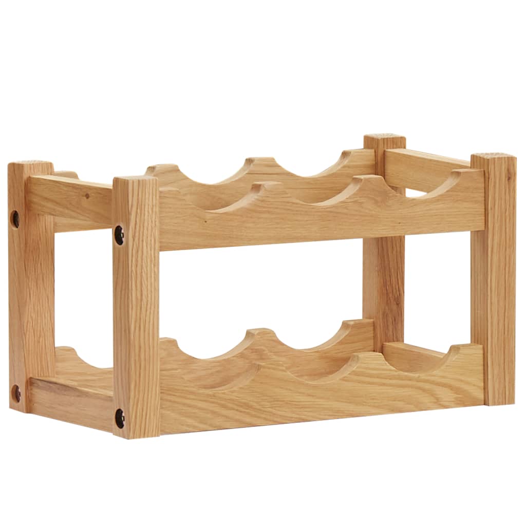 vinreol til 6 flasker 37x21x21 cm massivt egetræ