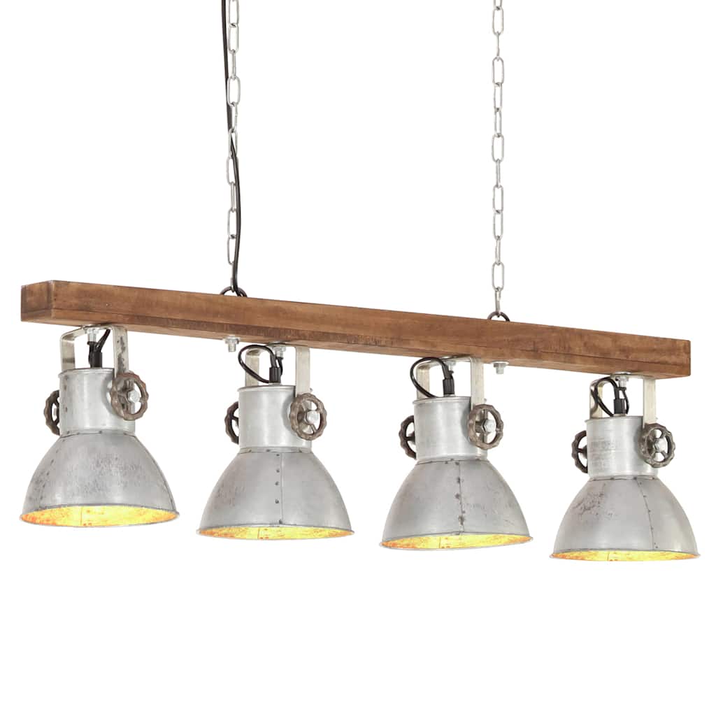industriel loftlampe E27 mangotræ sølvfarvet