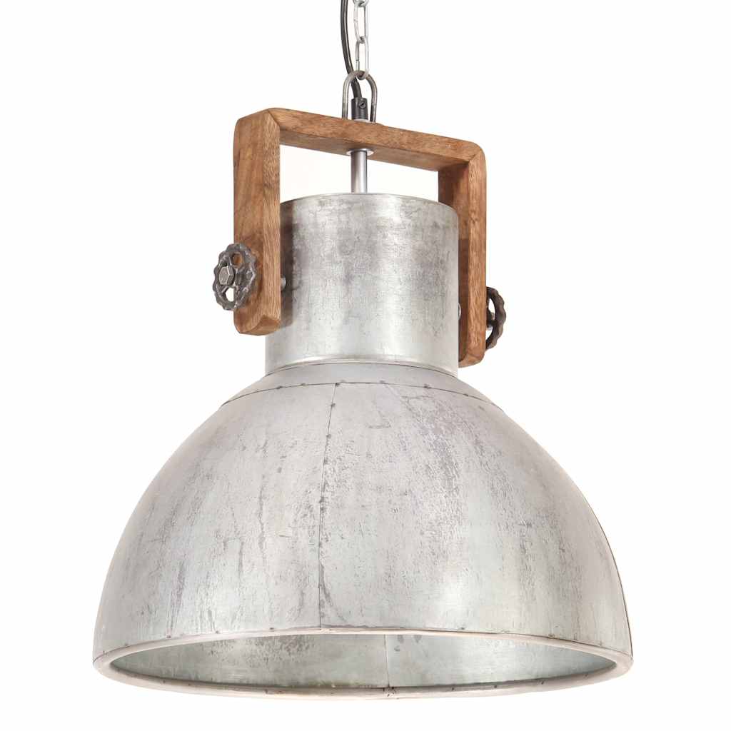 industriel hængelampe 25 W rund 40 cm E27 sølvfarvet