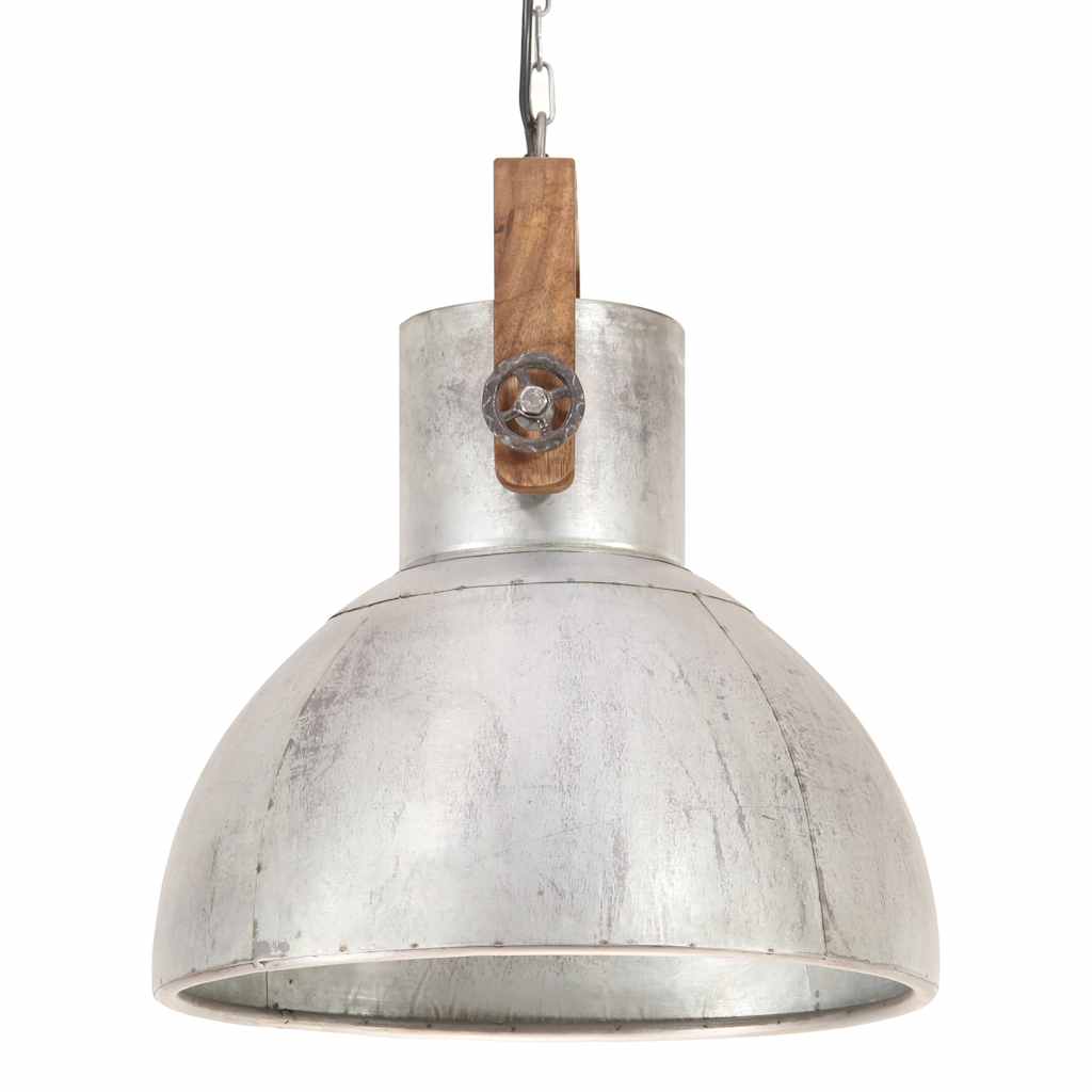 industriel hængelampe 25 W rund 40 cm E27 sølvfarvet