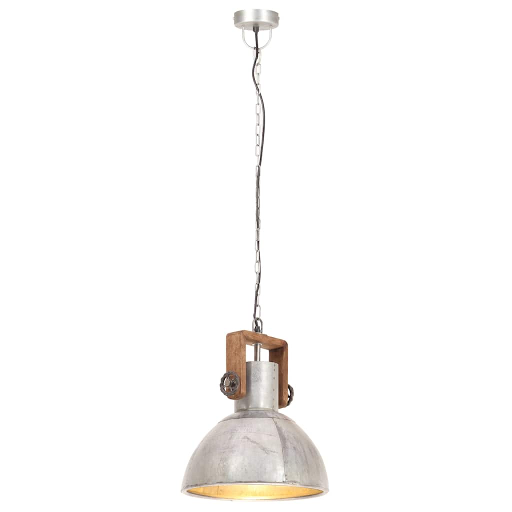 industriel hængelampe 25 W rund 30 cm E27 sølvfarvet