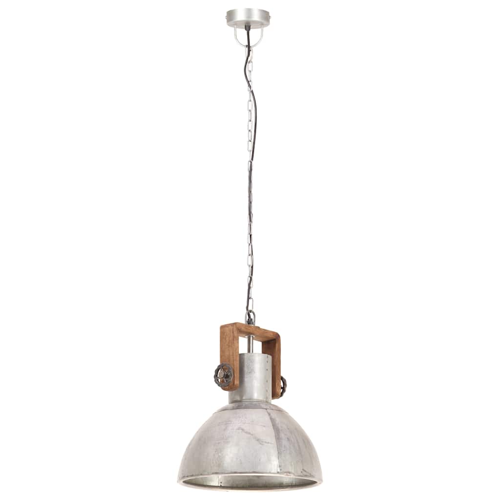 industriel hængelampe 25 W rund 30 cm E27 sølvfarvet