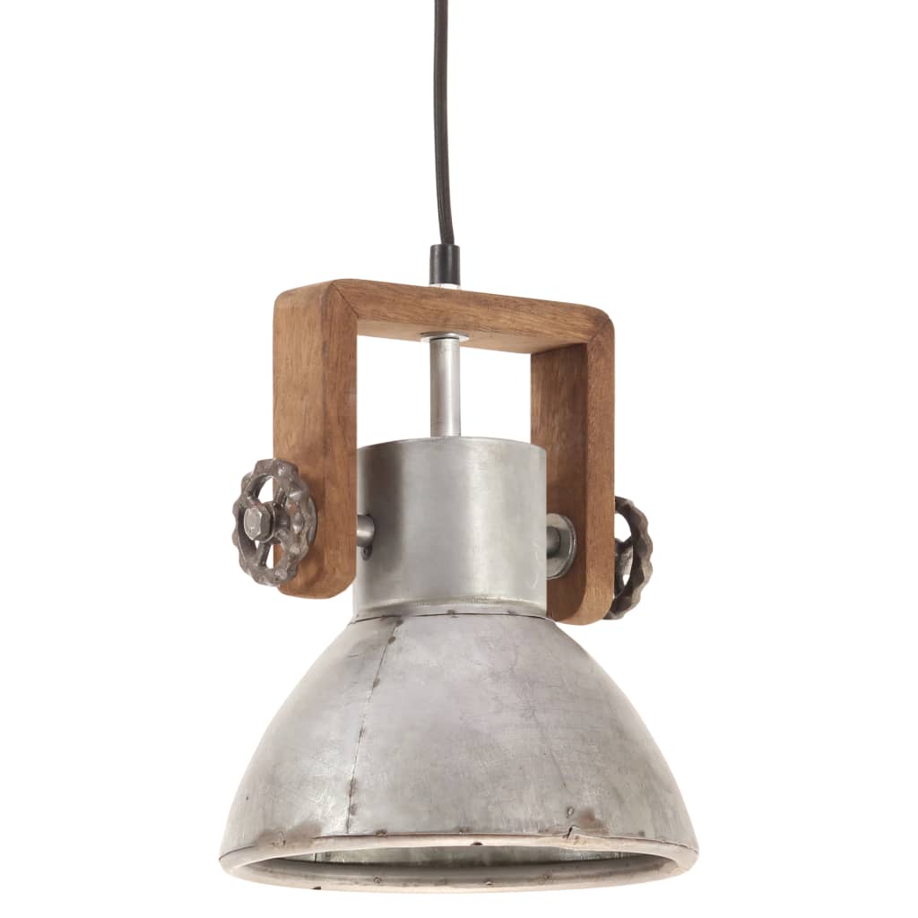 industriel hængelampe 25 W rund 19 cm E27 sølvfarvet