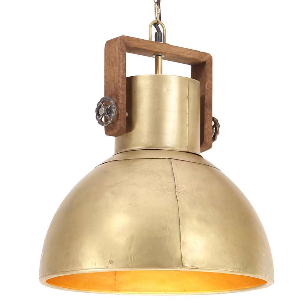 industriel hængelampe 25 W rund 40 cm E27 messingfarvet billede