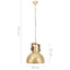 industriel hængelampe 25 W rund 40 cm E27 messingfarvet
