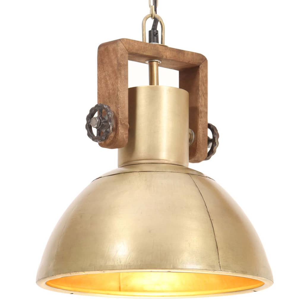 industriel hængelampe 25 W rund 30 cm E27 messingfarvet billede