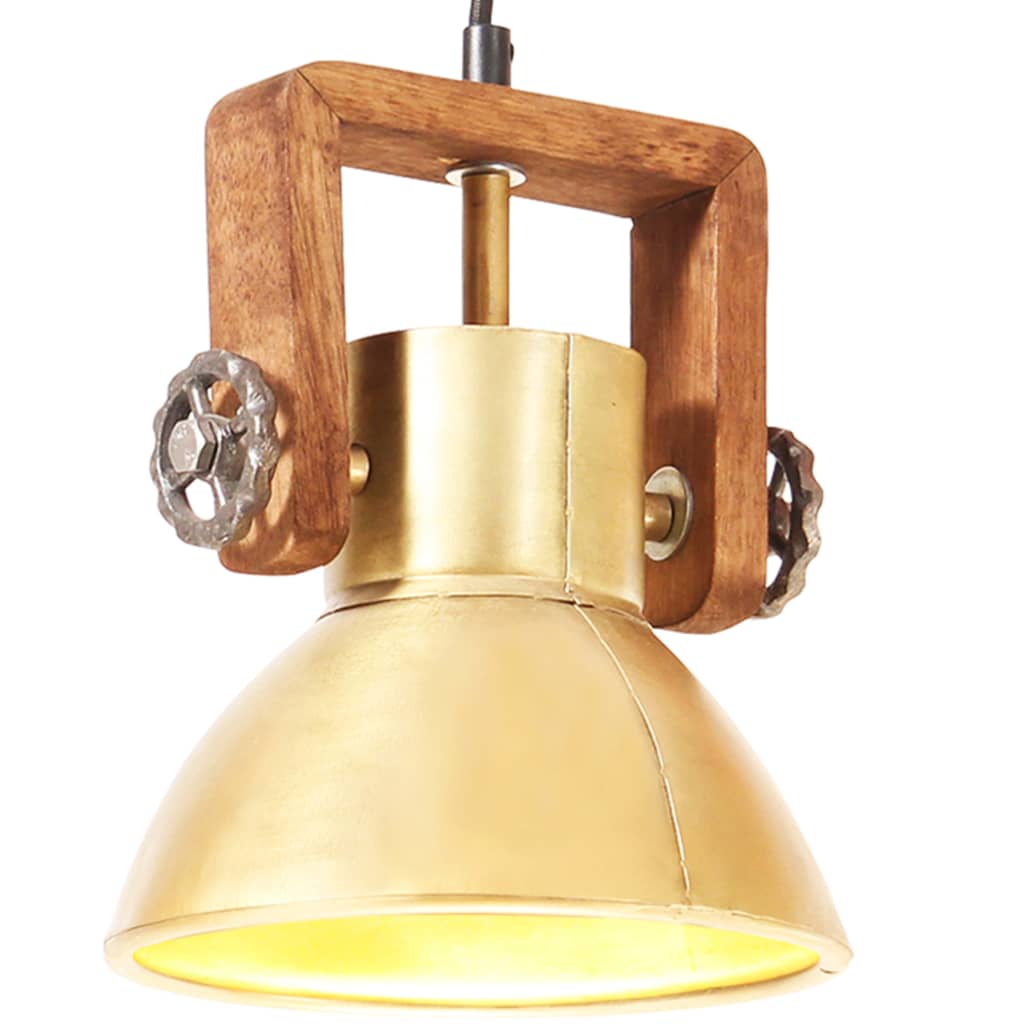industriel hængelampe 25 W rund 19 cm E27 messingfarvet billede