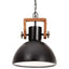 industriel hængelampe 25 W rund 30 cm E27 mat sort