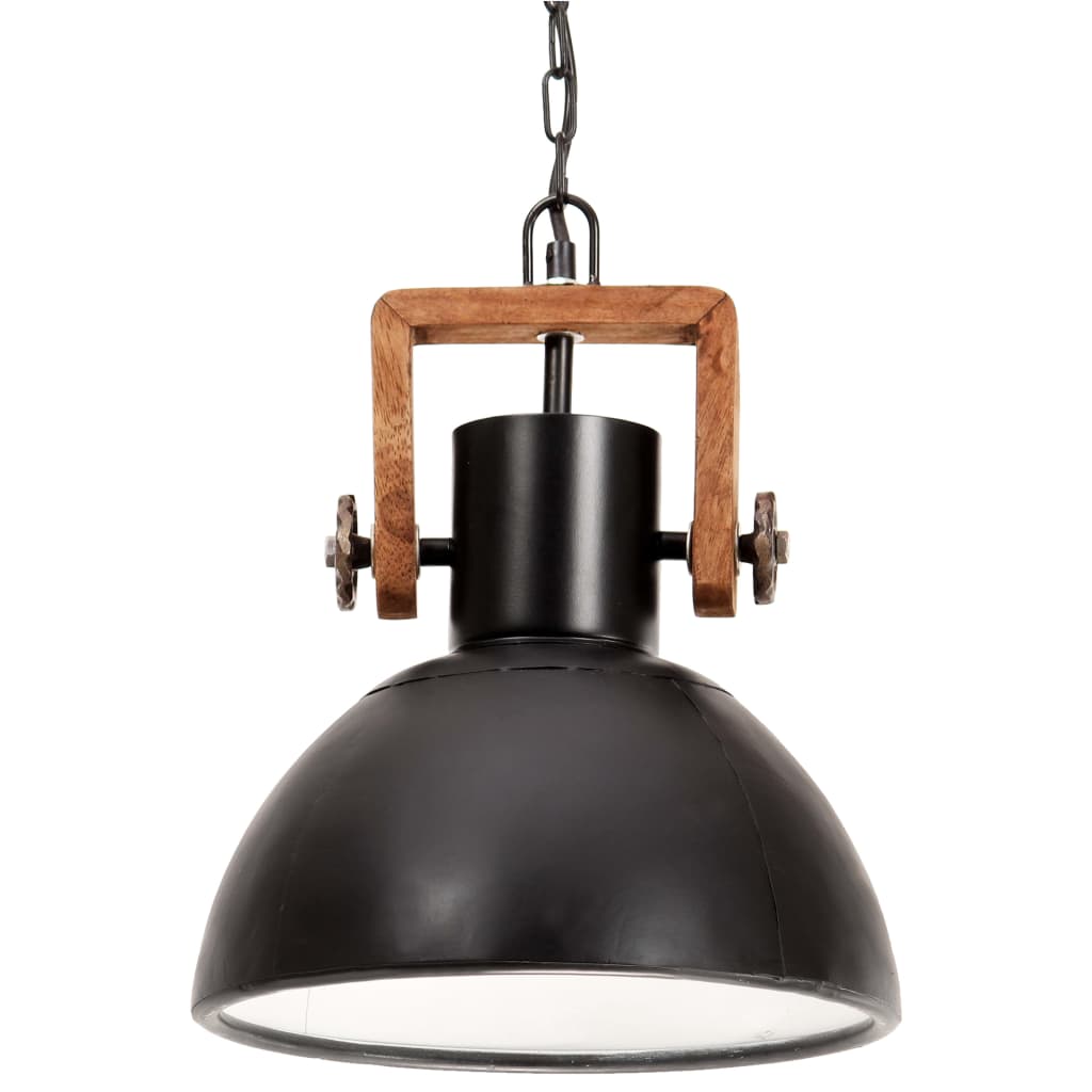 industriel hængelampe 25 W rund 30 cm E27 mat sort