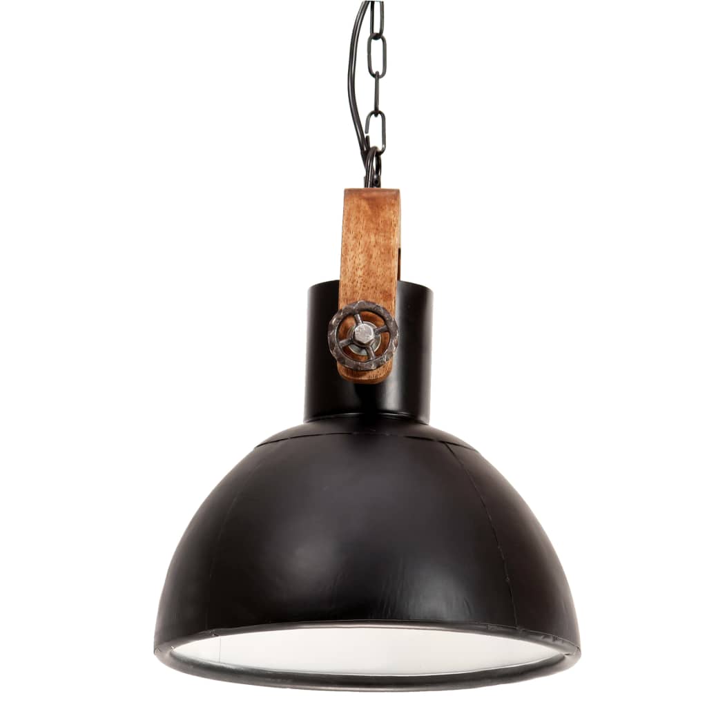 industriel hængelampe 25 W rund 30 cm E27 mat sort