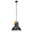 industriel hængelampe 25 W rund 30 cm E27 mat sort