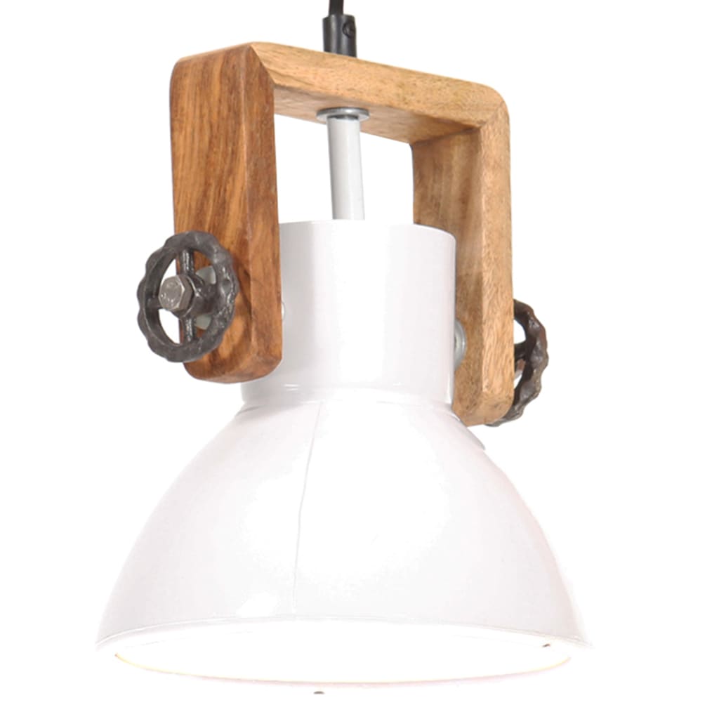 industriel hængelampe 25 W rund 19 cm E27 hvid billede