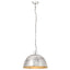 industriel vintage hængelampe 25 W rund 41 cm E27 sølvfarvet
