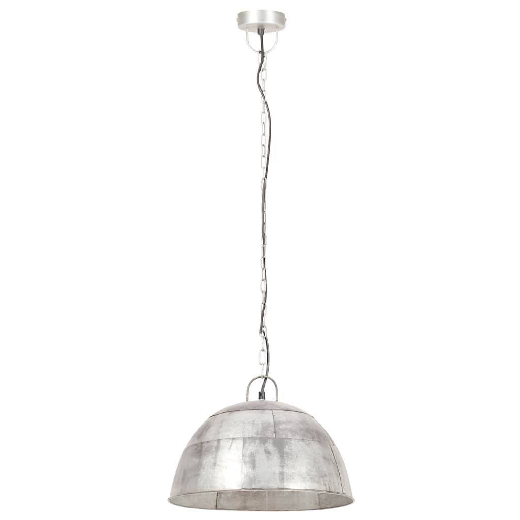 industriel vintage hængelampe 25 W rund 41 cm E27 sølvfarvet