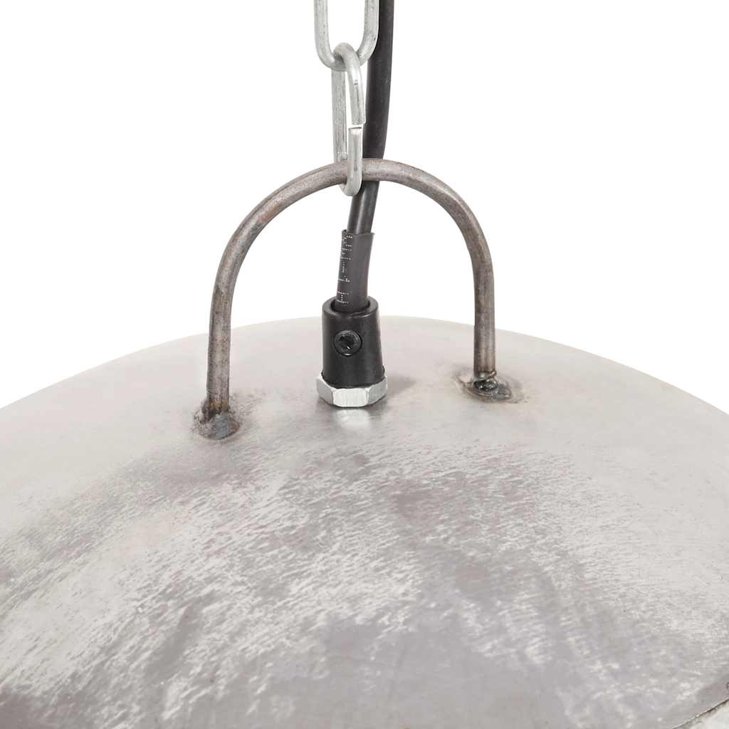 industriel vintage hængelampe 25 W rund 41 cm E27 sølvfarvet