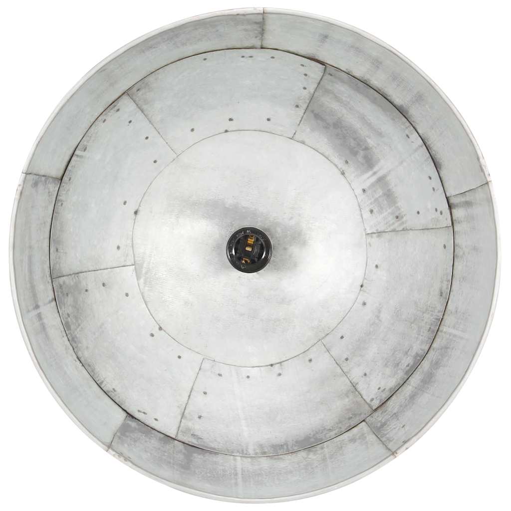 industriel vintage hængelampe 25 W rund 41 cm E27 sølvfarvet