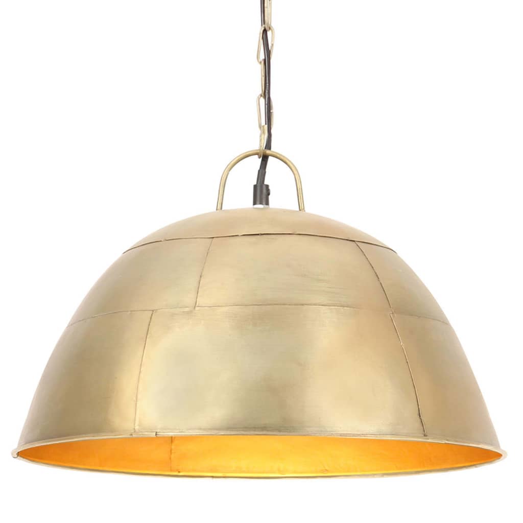 industriel vintage hængelampe 25W rund 41 cm E27 messingfarvet billede