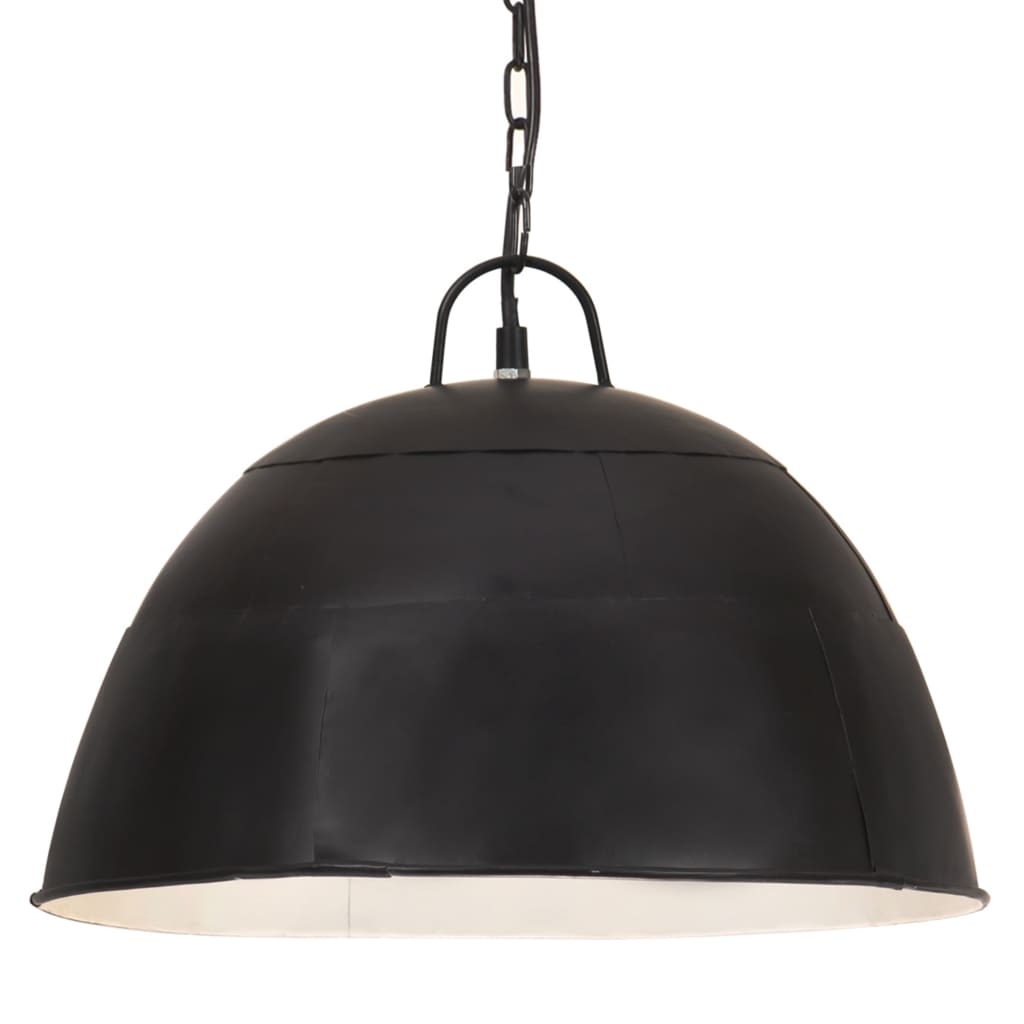 industriel vintage hængelampe 25 W rund 41 cm E27 mat sort billede
