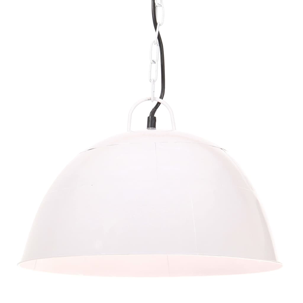 industriel vintage hængelampe 25 W rund 41 cm E27 hvid billede