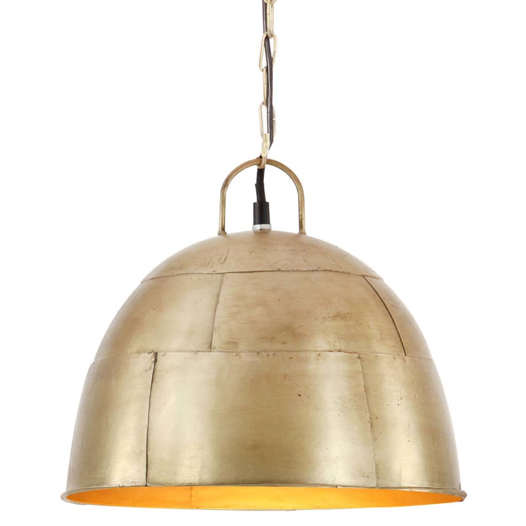 industriel hængelampe 25 W rund 31 cm E27 messingfarvet billede