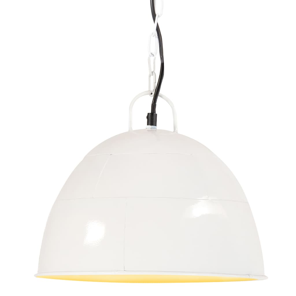 industriel vintage hængelampe 25 W rund 31 cm E27 hvid billede
