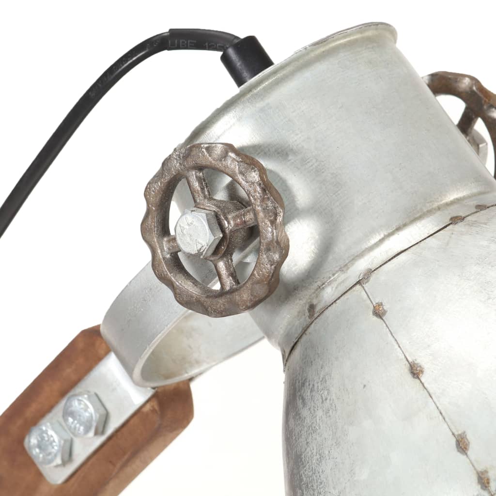 industriel skrivebordslampe 58x18x90 cm E27 rund sølvfarvet