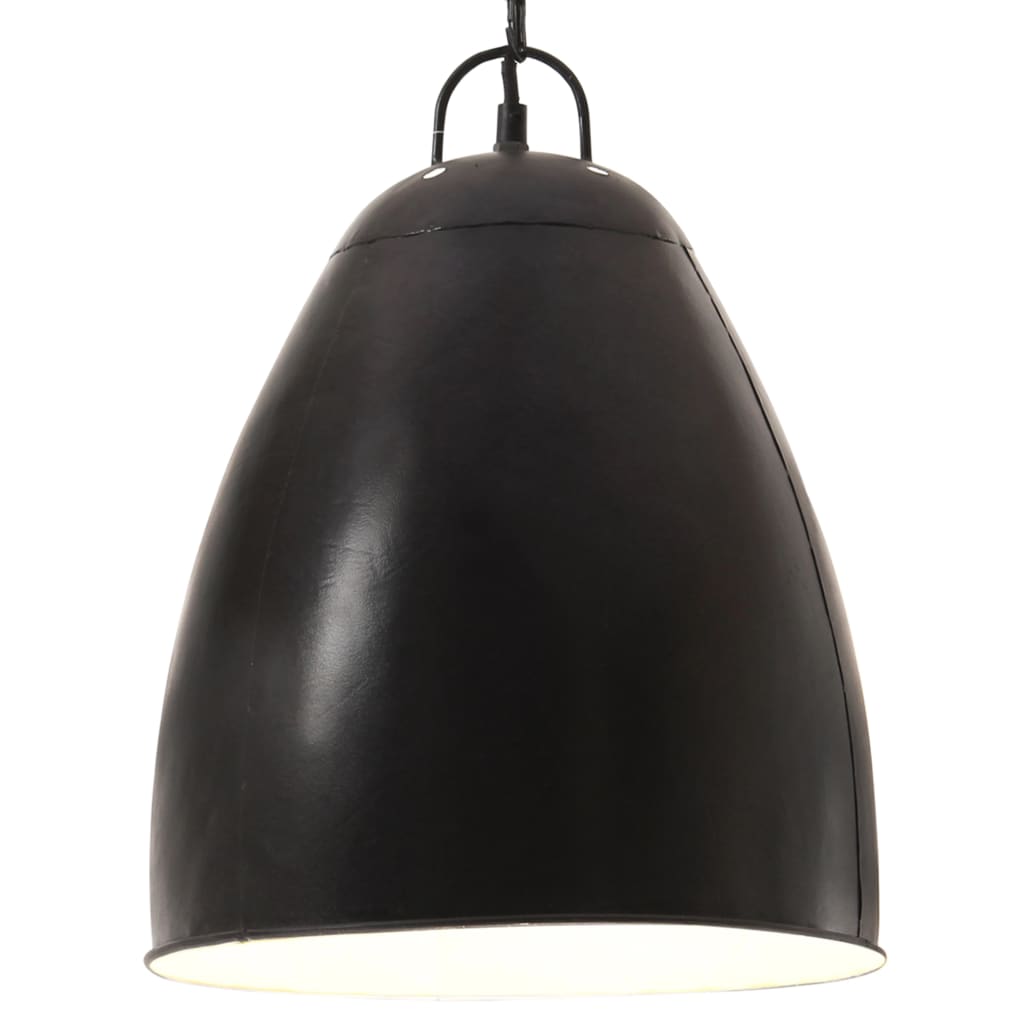 industriel hængelampe 25 W rund 32 cm E27 mat sort billede