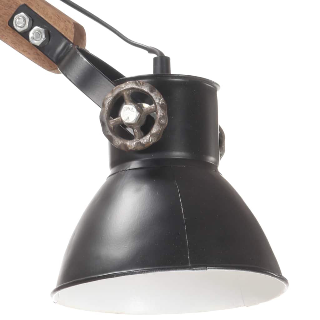 væglampe industriel stil rund E27 sort