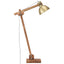gulvlampe E27 massivt mangotræ messingfarvet