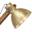 gulvlampe E27 massivt mangotræ messingfarvet