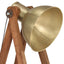 gulvlampe E27 massivt mangotræ messingfarvet