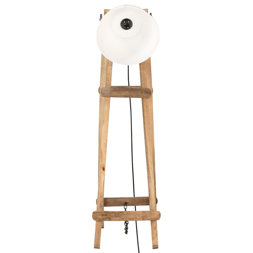gulvlamper 3 stk. E27 massivt mangotræ hvid