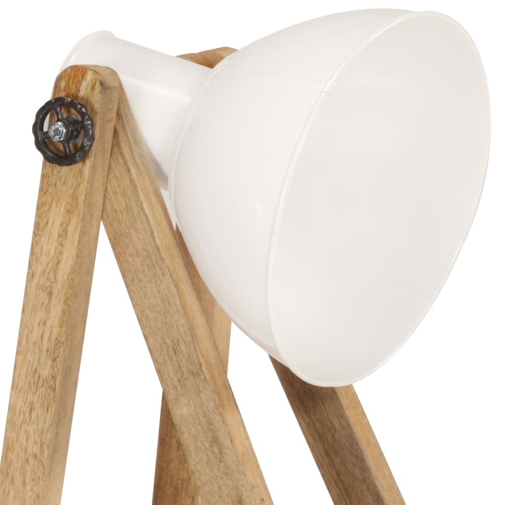 gulvlamper 3 stk. E27 massivt mangotræ hvid
