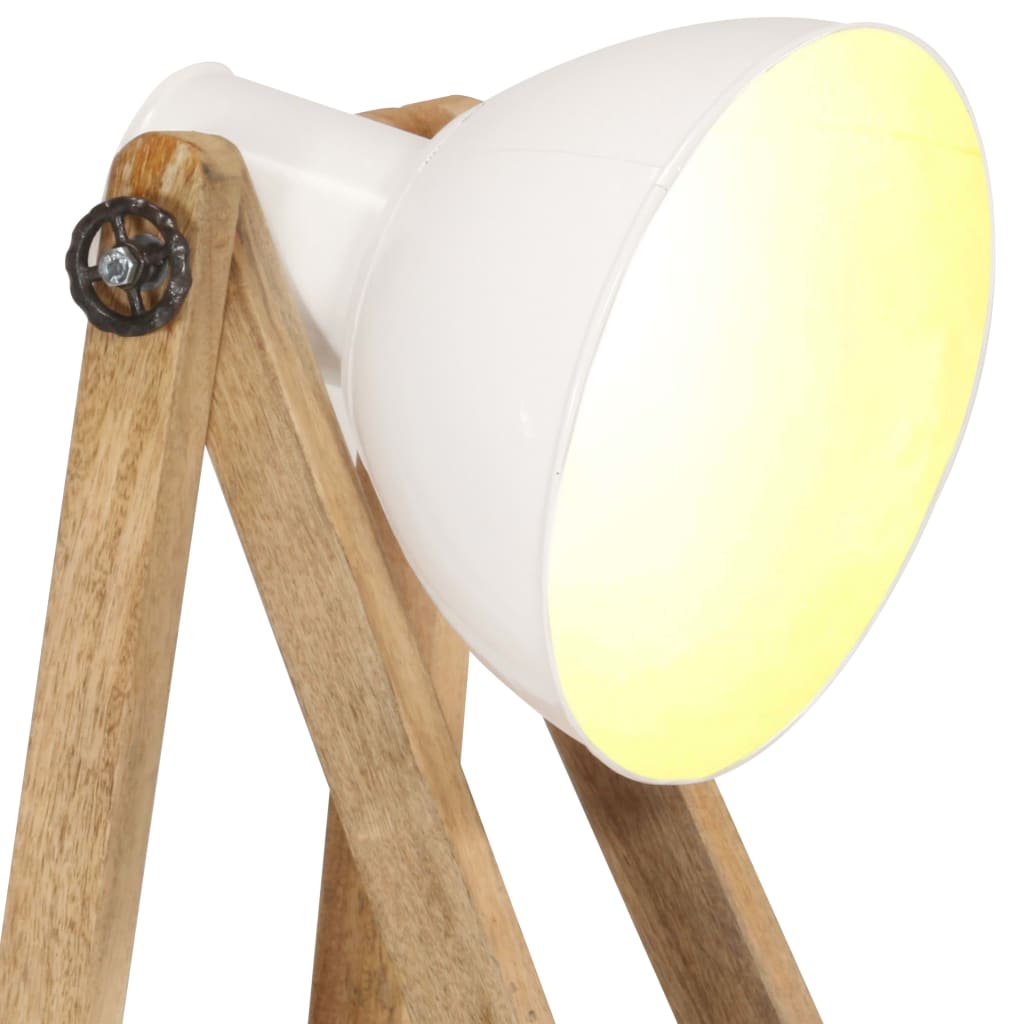 gulvlamper 3 stk. E27 massivt mangotræ hvid