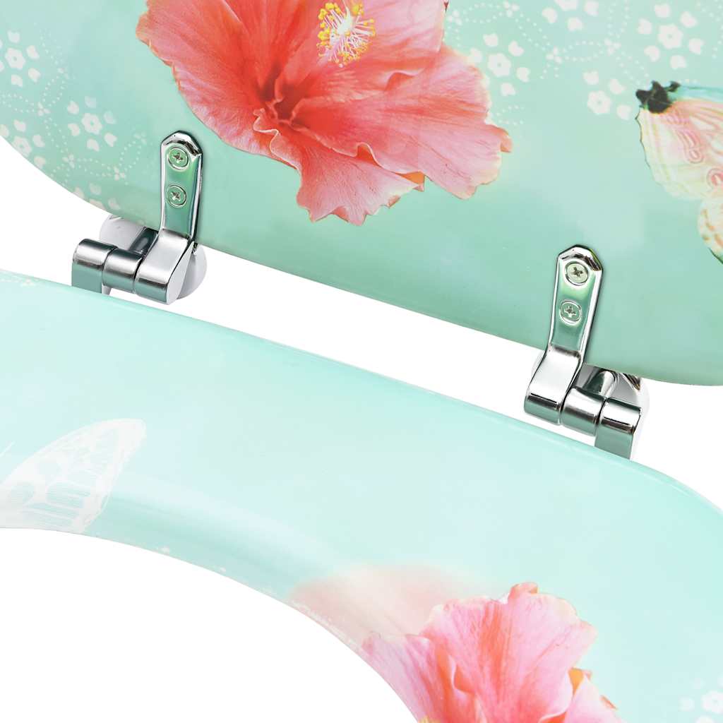 toiletsæde med låg MDF flamingodesign