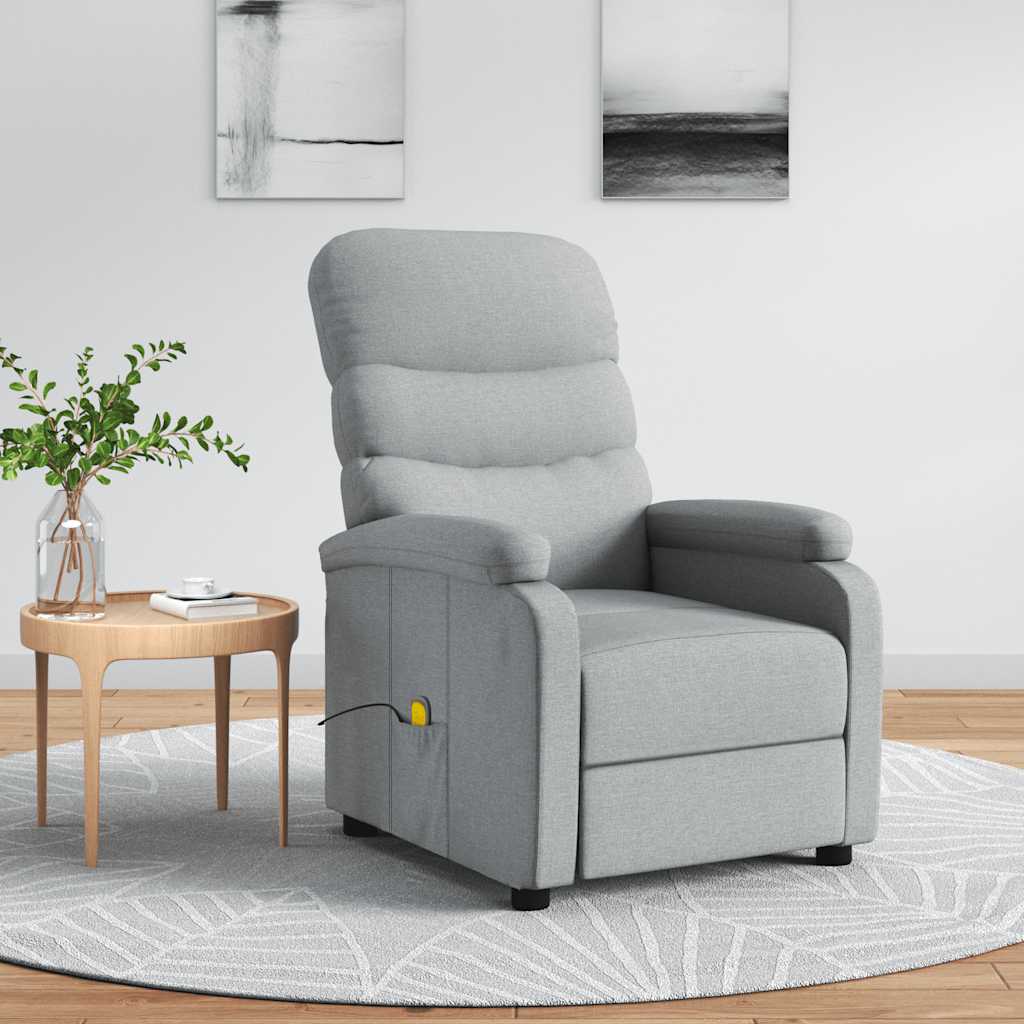 massagestol stof lysegrå billede